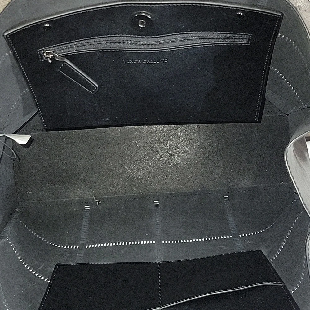 Vince Camuto Black Leather Tote Shoulder Bag Purse